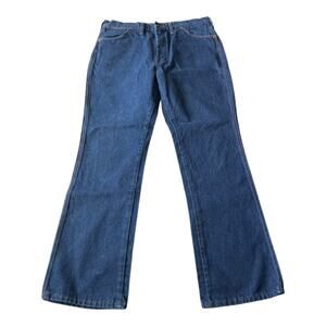 Wrangler Mens Jeans Size 38 Straight Leg Fit Dark Denim Blue Jeans Inseam 32